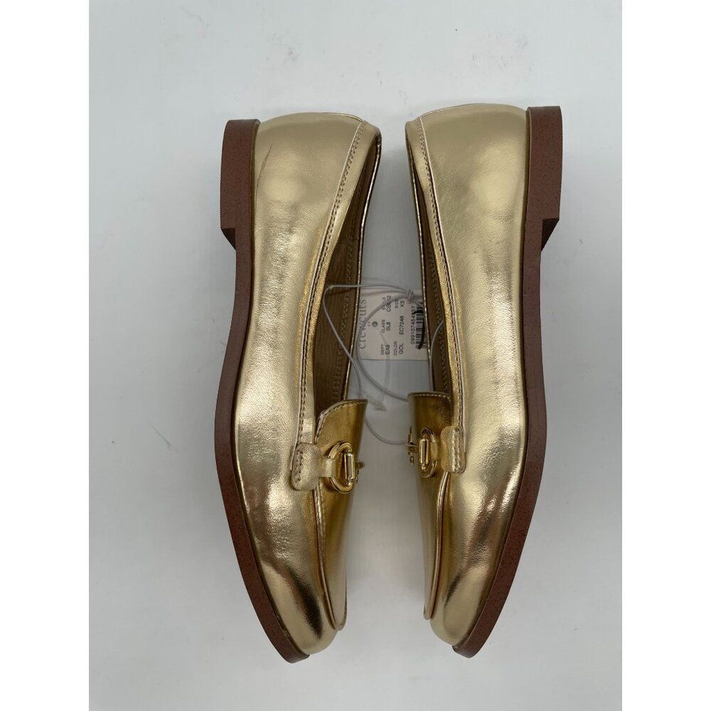 J. Crew Crew Cuts Girls Metallic Gold Horse Bit Loafers‎ Flats Sz 5 Preppy Shool - Picture 8 of 12